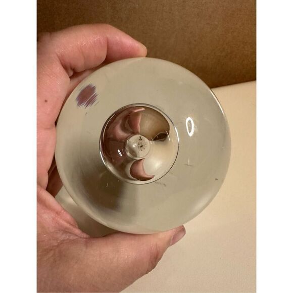 Crystal Glass Bud Vase Vintage Hand Blown Ball Thick Paper Weight Heavy 2.5” - Picture 7 of 9